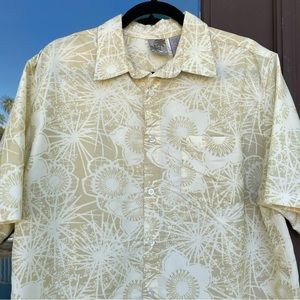 Killer OP Ocean Pacific Yellow Floral Hawaiian Camp Shirt L
